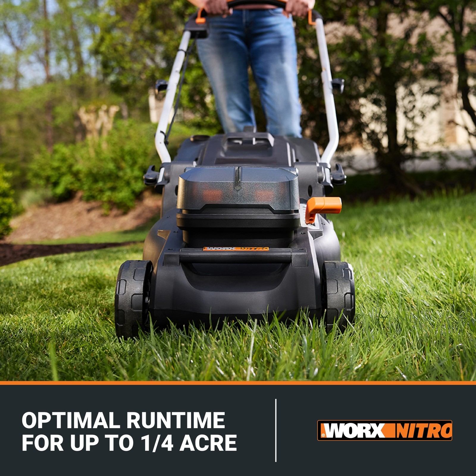 Worx Nitro 40V 16" Cordless Push Lawn Mower with Brushless Motor (WG737-AN)