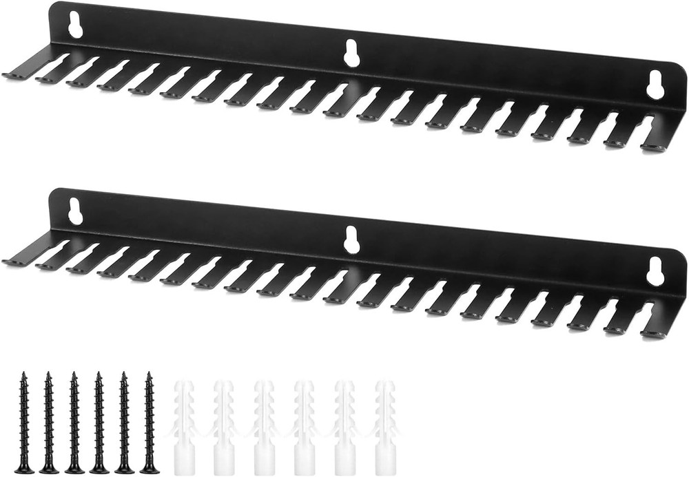 QWORK Cable Hanger Organizer for Efficient Cable Management - 19 Slots Each, 2-P