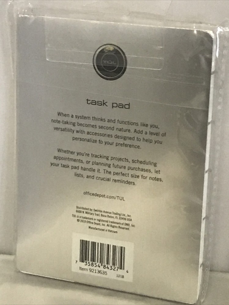 TUL Discbound Custom Note-Taking System Task Pad 50 Sheets, 5.5" x 4"