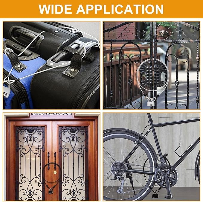 14.7FT Security Steel Cable with 3 Digit Combination Lock