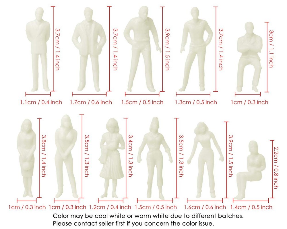 DS. DISTINCTIVE STYLE 50Pcs 1/4 Scale Figures Unpainted scale, White