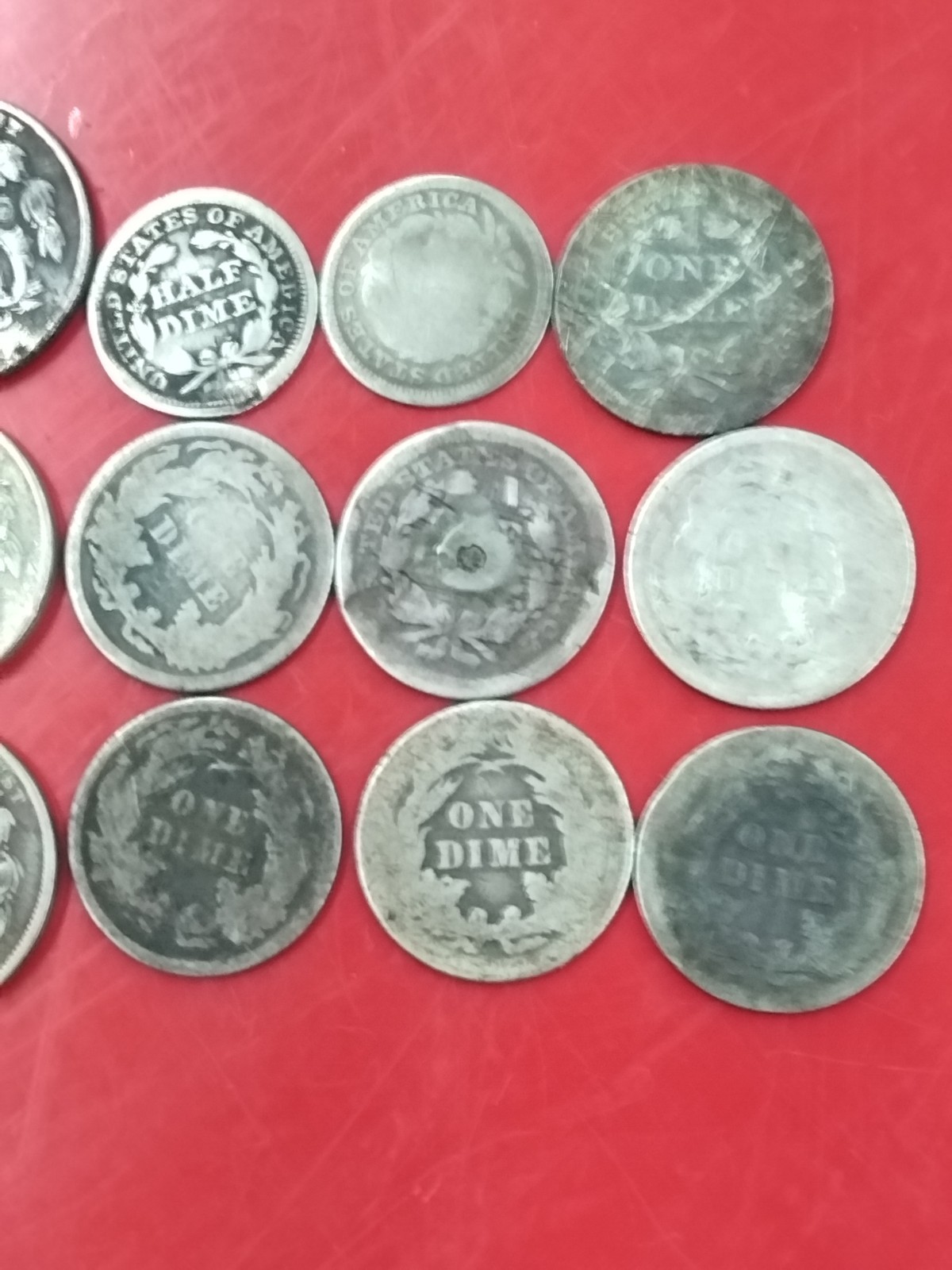 Lot of 15 Mixed Lowball Civil War Era 1842-1889 Silver/Copper Coins Penny-Dime
