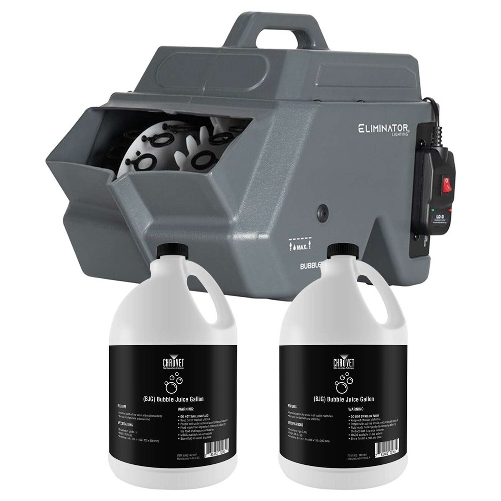 Eliminator Lighting BUBBLETRON EXL Bubble Machine with (2) Gallons Universal ...
