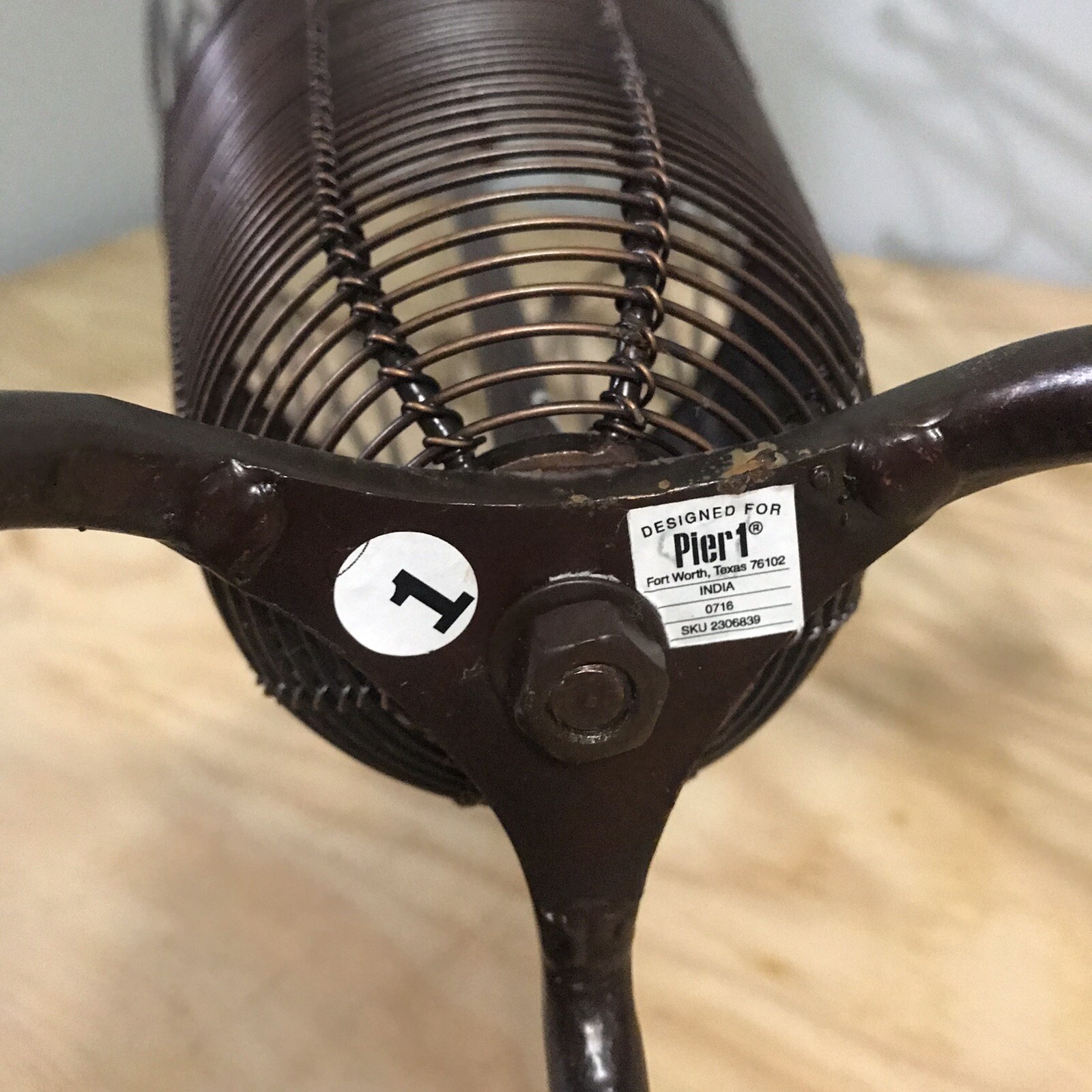 Umbrella Stand Umbrella Shaped Holder Metal wire wood handle 31” Pier 1