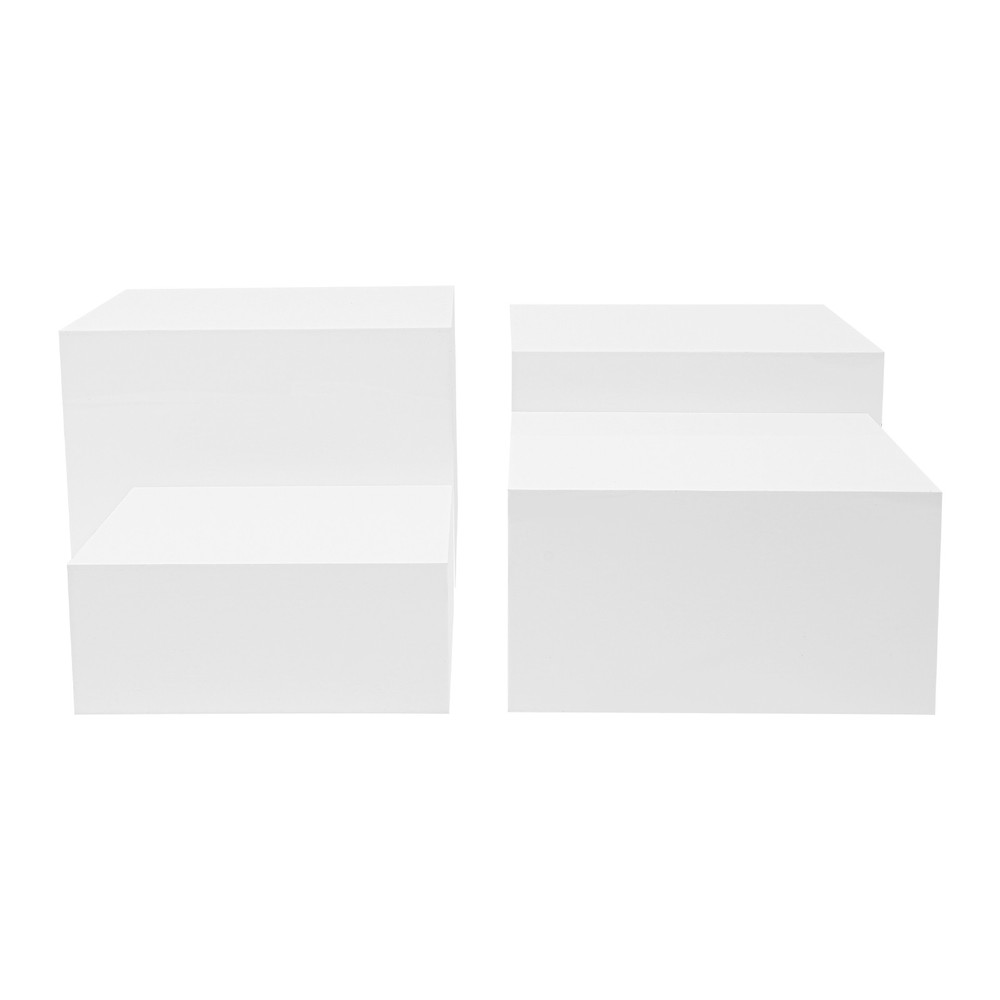 White Acrylic Stackable Organizer Stand 4Pcs Display Risers for Retail Shop