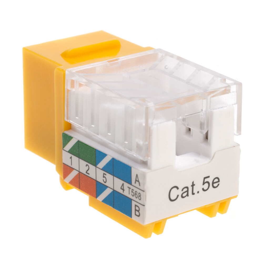 200 pack Cat5e 45° Angled Keystone Jack Network 110 Punchdown 8P8C Cat5