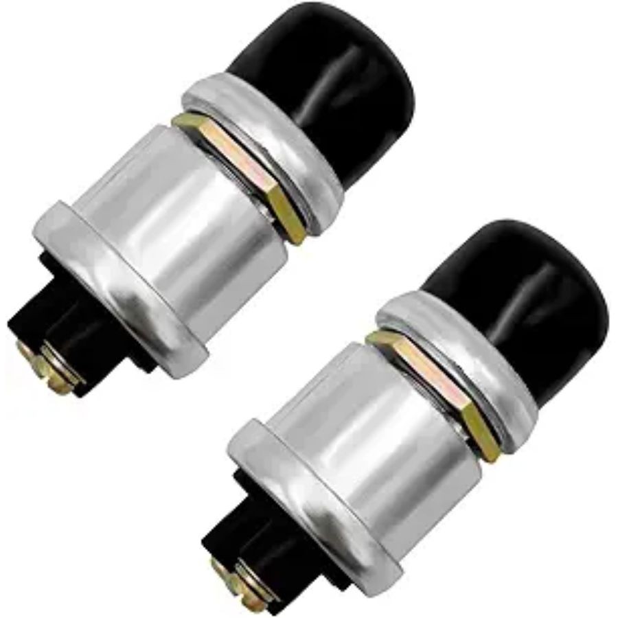 2 PCS Push Button Momentary Starter Switch, 12/24V Engine Start Ignition-Black