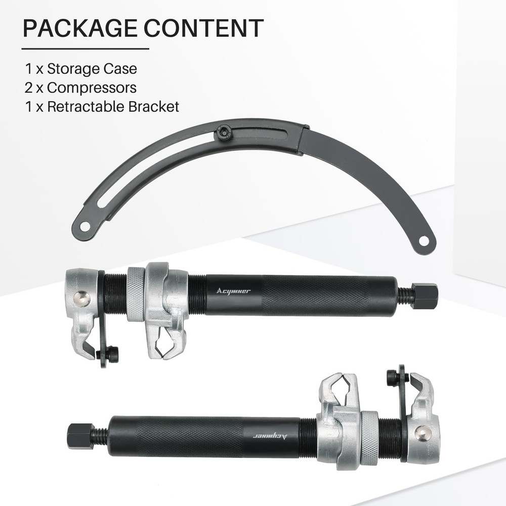 Coil Spring Compressor Tool | Heavy Duty Build, Ultra-Rugged Strut Spring Com...
