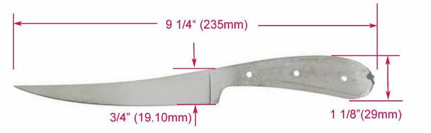 Lot of 2 - "Kodiak" Style Fish Fillet Blade Knife Making Blank - Stainless Steel