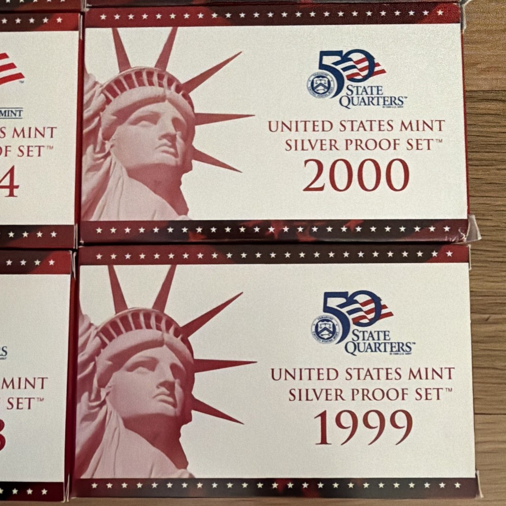 Complete Set 1999 To 2007 Silver Proof, Proof, And Uncirculated Sets, With COA'S