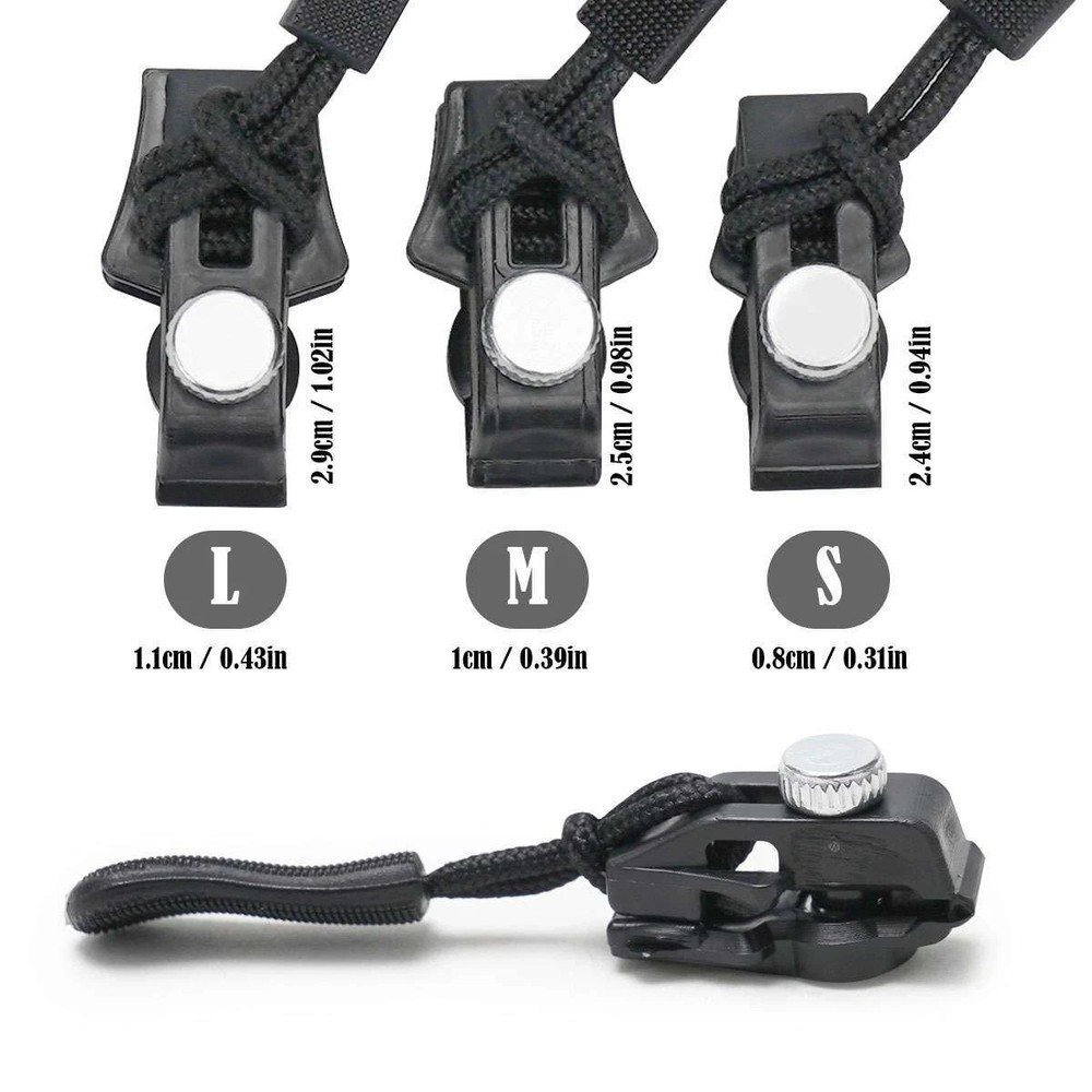 6-Pack(2*Large, 2*Medium, 2*Small) Universal Zipper RepairTool Adjustable zipper