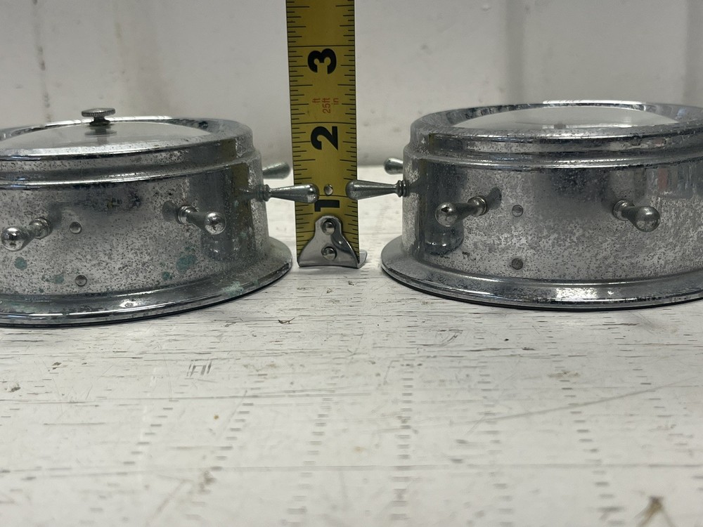 Vintage Airguide Clock And Barometer Set Chromed Brass