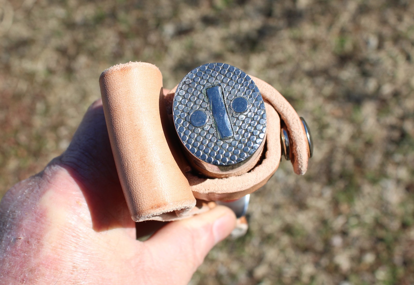 BGCK&T Custom Cattaraugus 225-Q Knife With New Leather Handle Sheath Full Blade