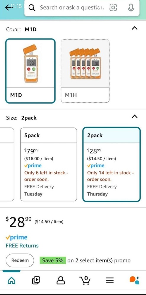 Frigga 2 Pack Temperature Data Logger LCD Single Use