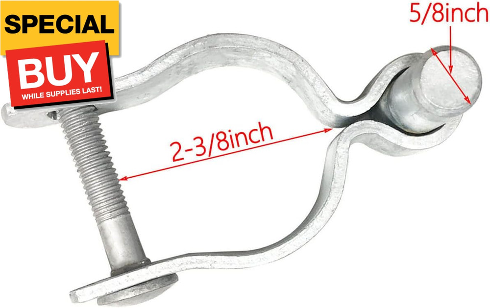 2 Pack Chain Link Fence Gate Post Hinge - Use for Outside Diameter Post/Pipe - G