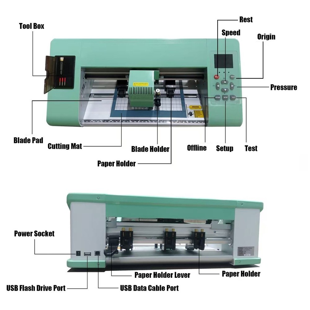 DIY Stickers Cutter A4 Vinyl Cutter Plotter Cutting Machine Contour Cut Function