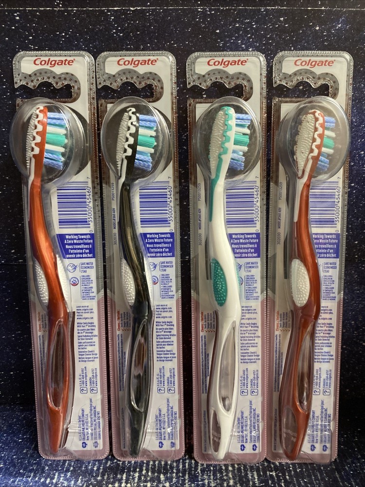 4 X Colgate 360 Advanced Optic White Toothbrushes MEDIUM Toothbrush