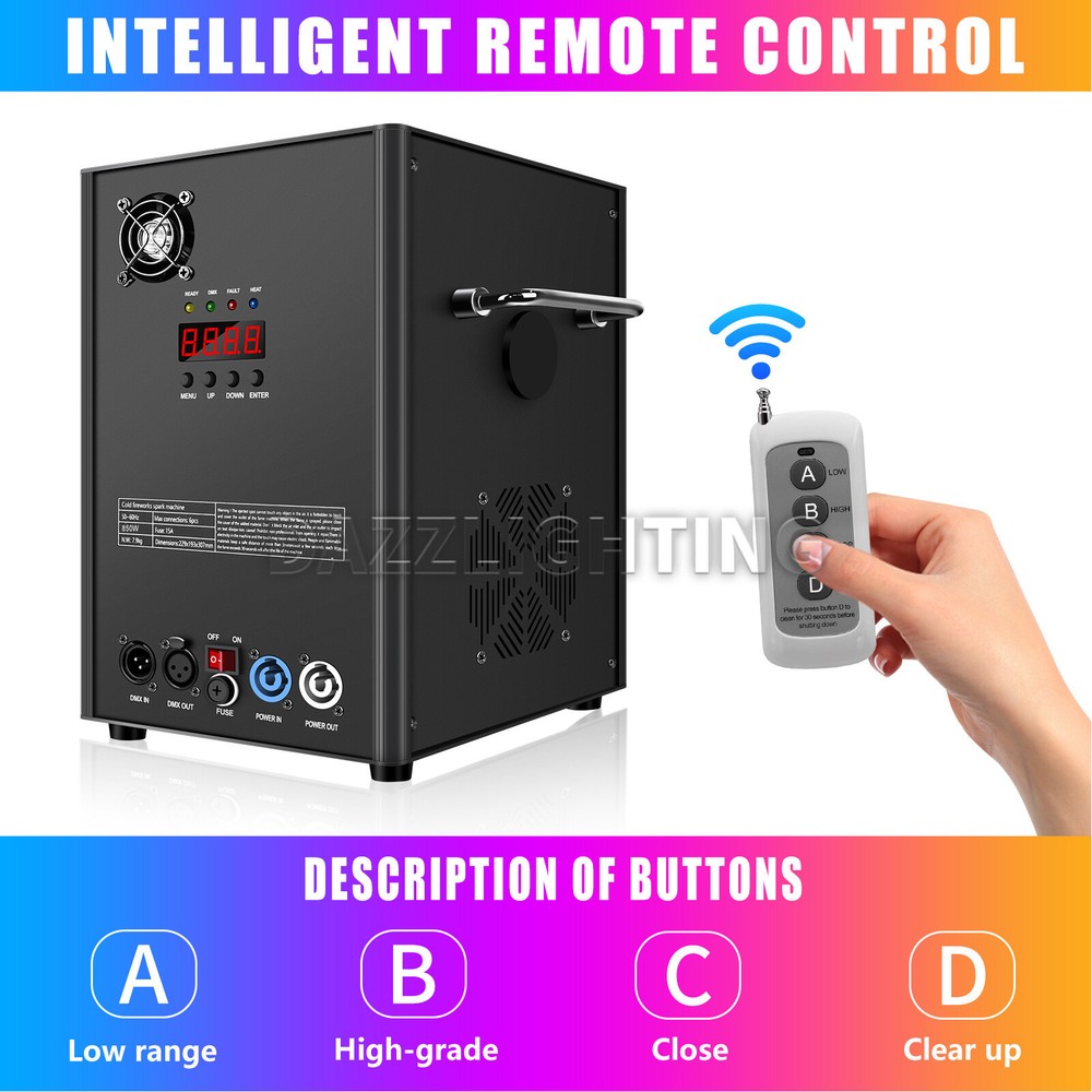 850W Cold Spark Firework Machine DMX Remote Control Wedding Event Stage Effect