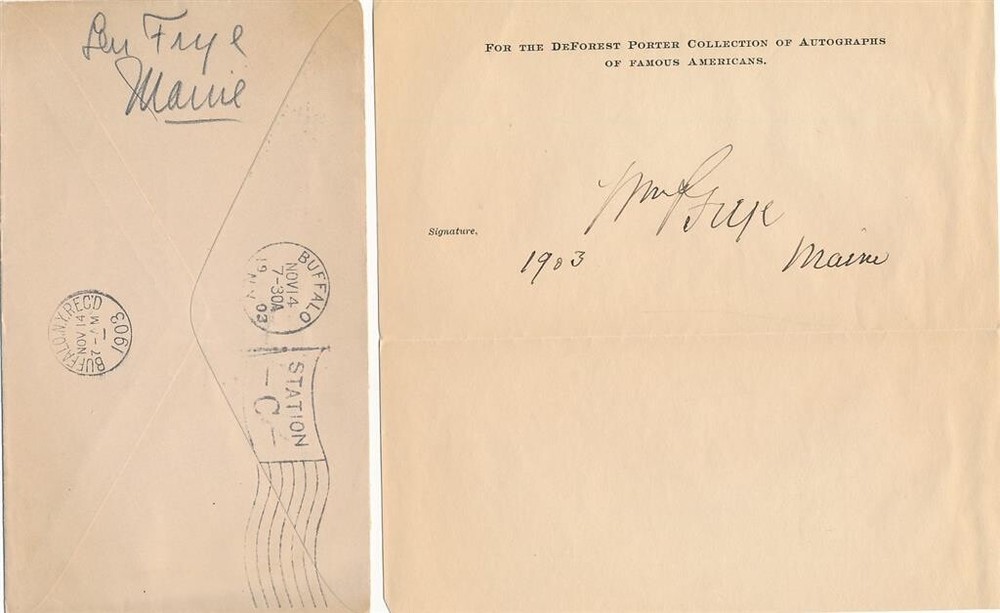 William P. Frye- Signed Paper