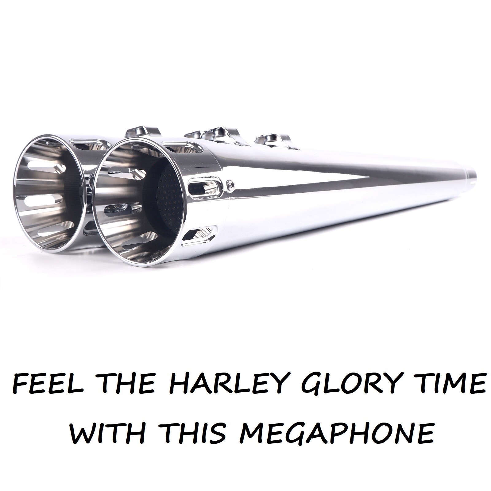SHARKROAD 4.4" Slip Ons Megaphone For Harley Exhaust 95-16 Touring Great Sound