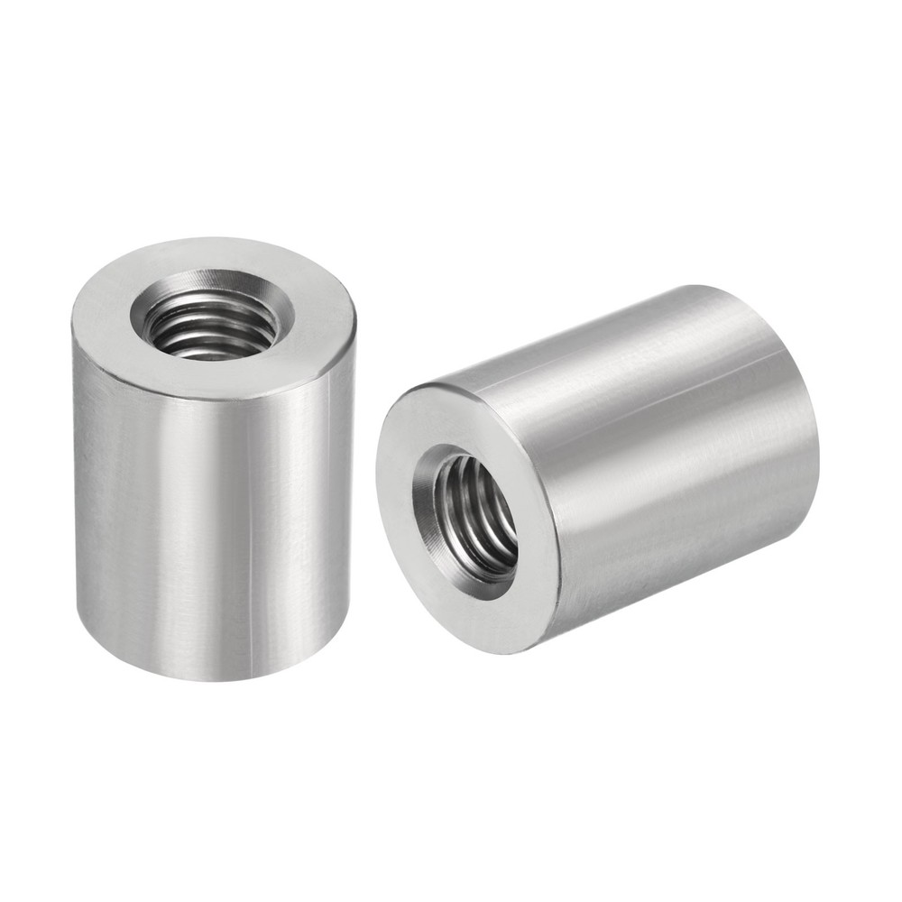 4Pcs Round Connector Nuts, M10x25x20mm Coupling Nut Sleeve Rod Bar Stud Nut