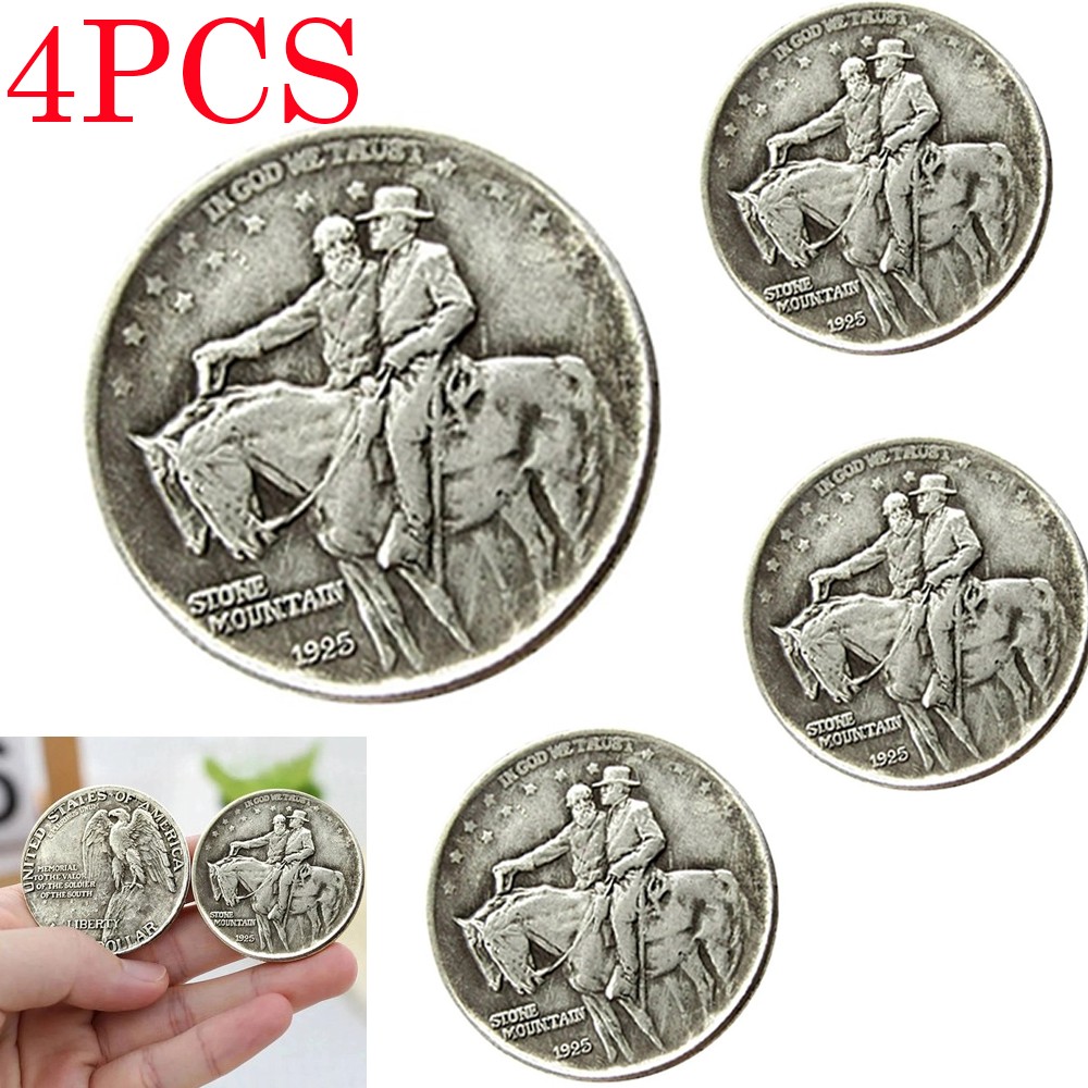 4PCS 1925 Stone Mountain Silver Half Dollar Classic Commemorative Coin