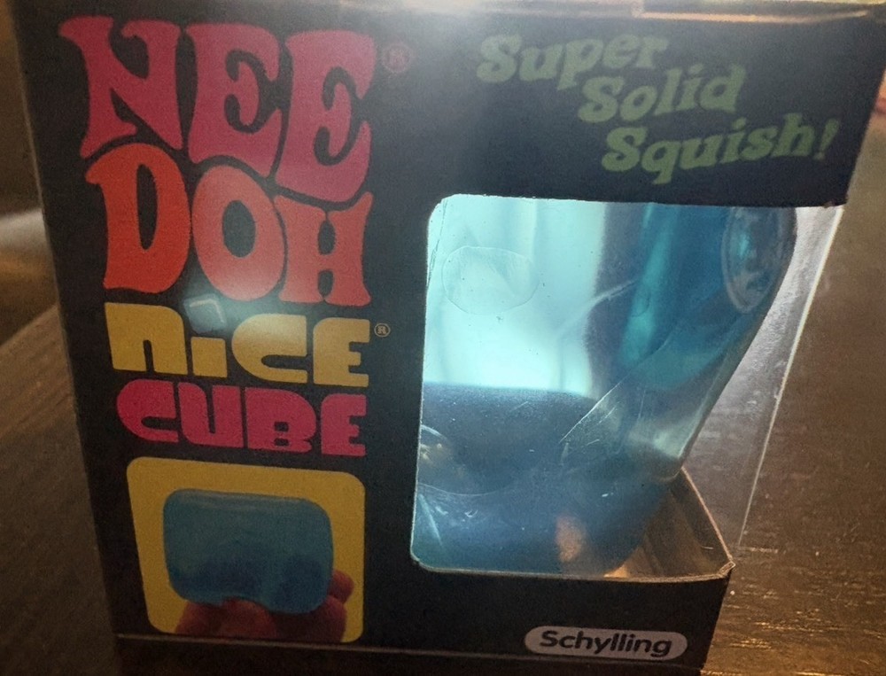 Nee Doh Nice Cube - Super Solid Squish! (Blue) - Brand New/Factory Sealed