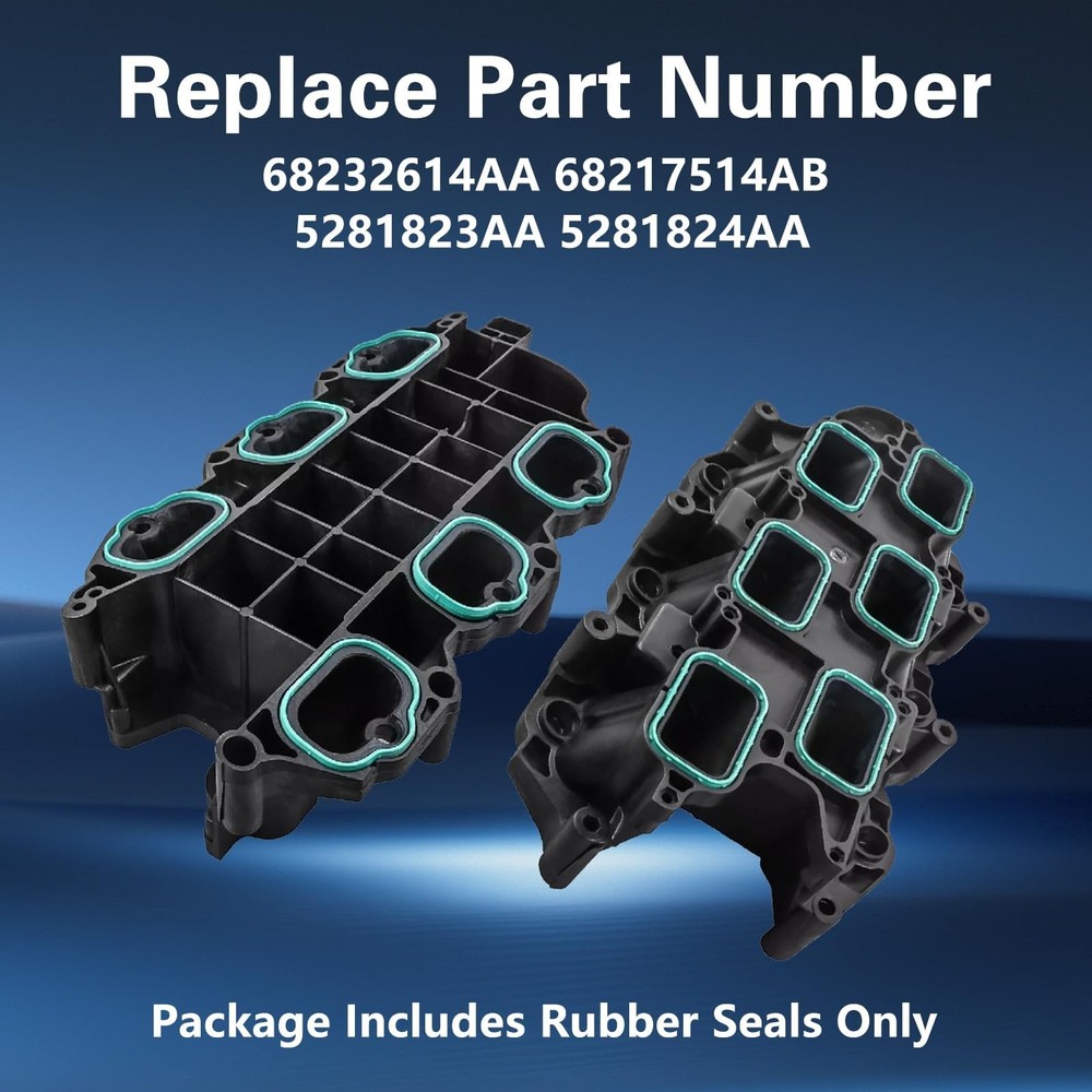 Engine Intake Manifold Gasket Set Lower and Upper Silicone Rubber Compatible...
