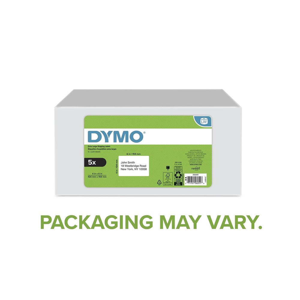 DYMO Authentic LW Extra-Large Shipping Labels for LabelWriter Label Printers,...