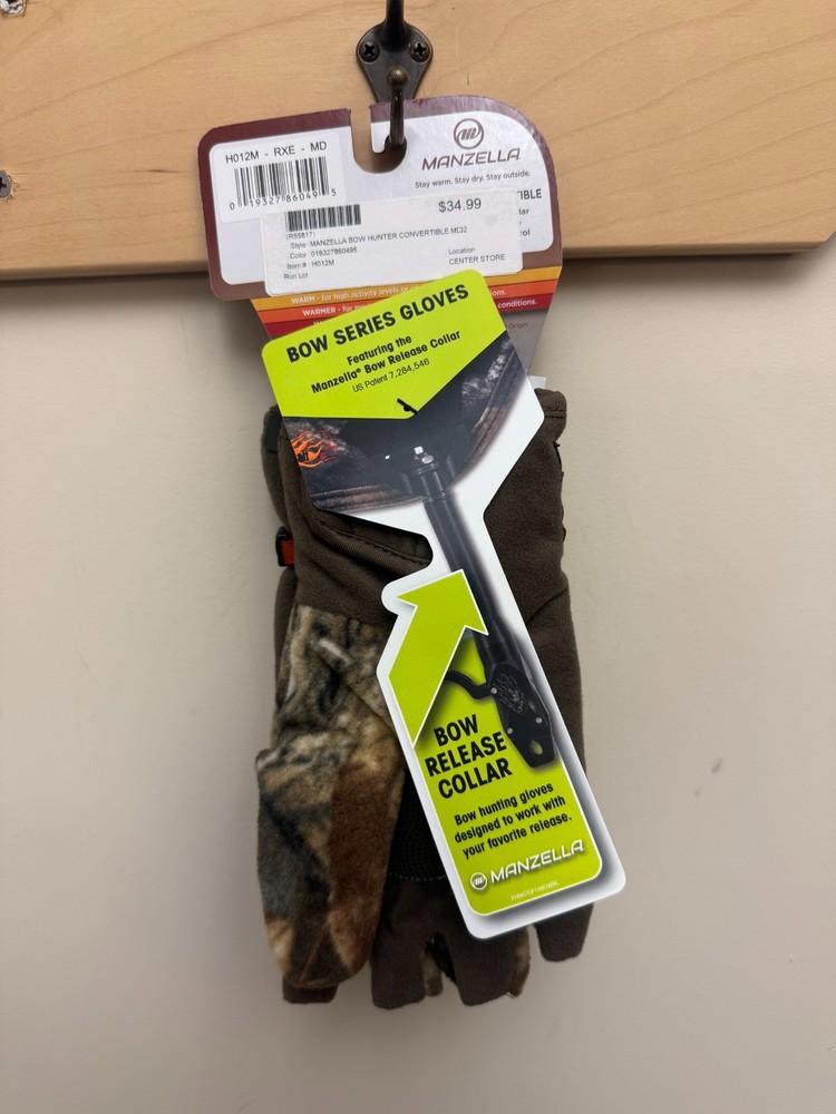 Manzella Bowhunter Convertible Glove/Mitten Medium Realtree Edge