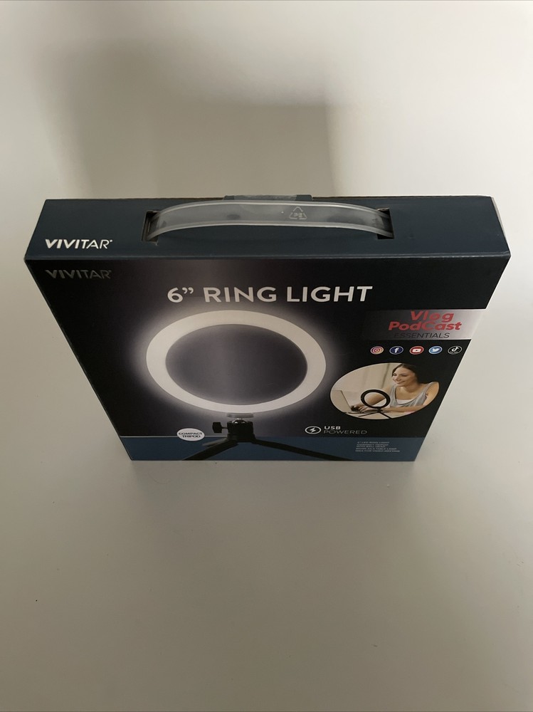 LED Ring Light: Vivitar 6" inch- USB- Vlogging Kit