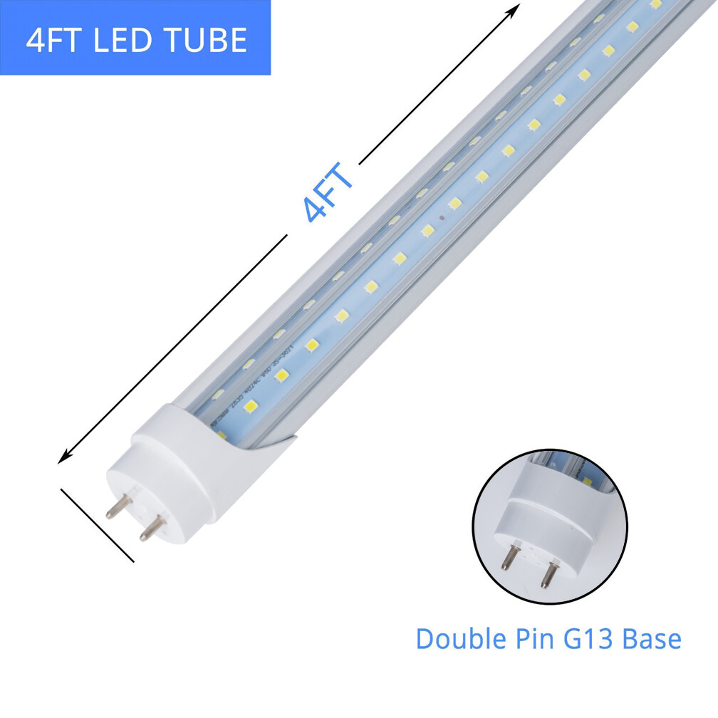 G13 4FT 40W T8 LED Tube Light LED Bulbs V Shape 6000K Daylight 2 Pin CLEAR LENS