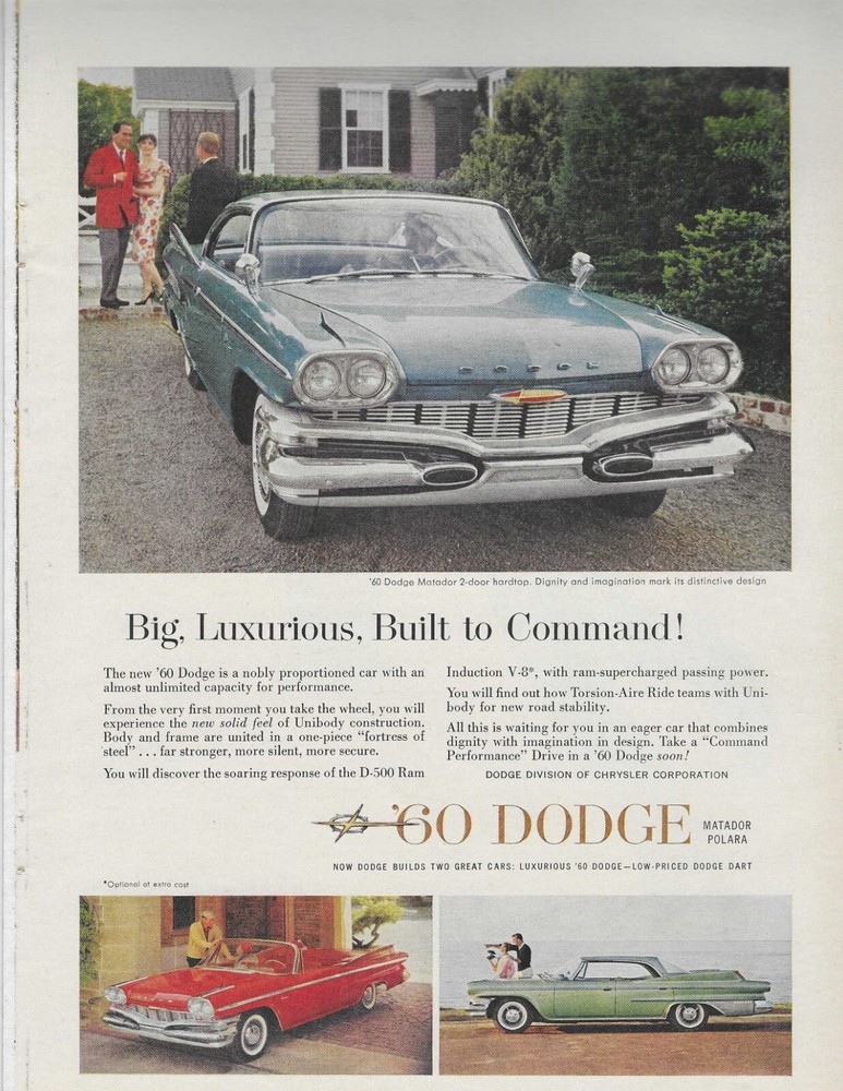 '60 DODGE MATADOR   ORIGINAL PRINT AD