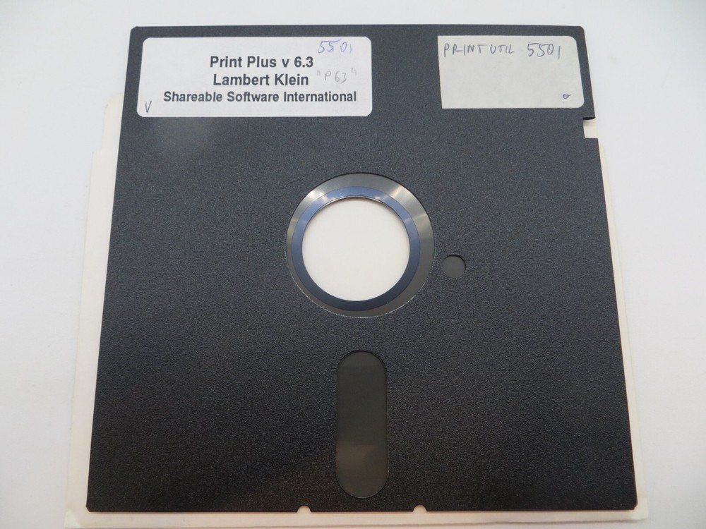 5.25" Floppy Disk PRINT PLUS V 6.3 Lambert Klein Shareable Software disc