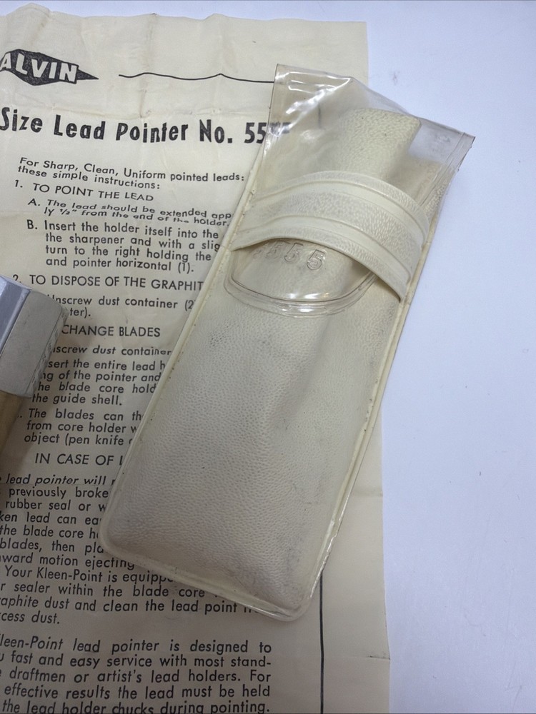 Vintage Gold Silver Alvin #5555 Lead Pointer Sharpener Made in Germany Drafting