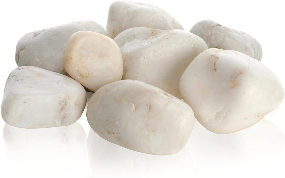 Marble Pebble Set, Solid Aquarium Decorations, White
