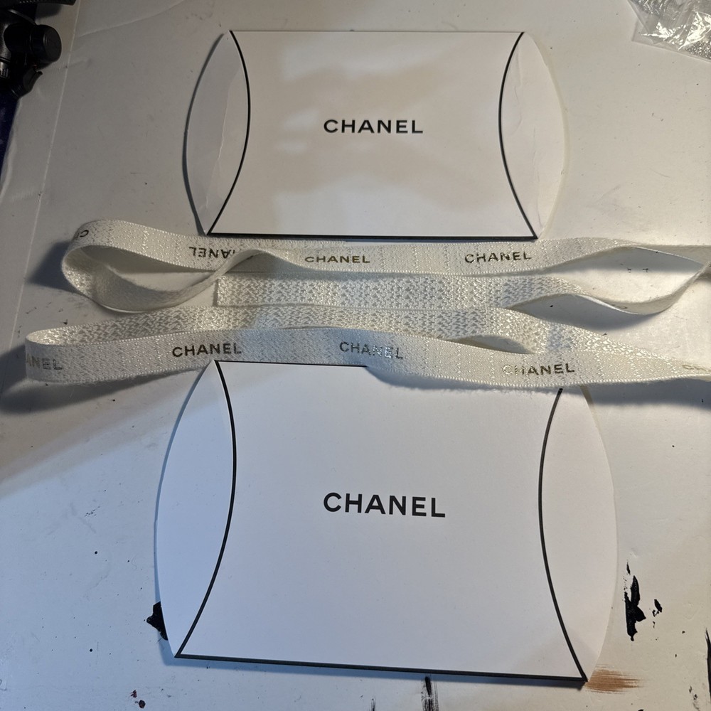 Chanel Ribbon 62” Long & Two (2) Small Chanel Gift Boxes Bundle