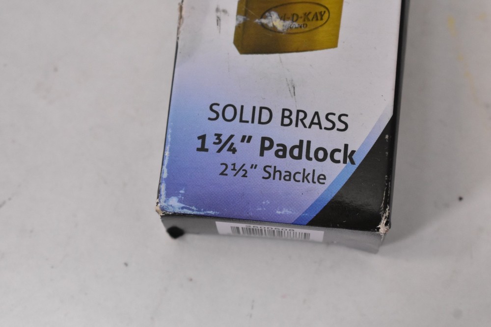 Em-D-Kay Solid Brass 1-3/4" Padlock w 2-1/2" Shackle Solid Brass Keyed 508