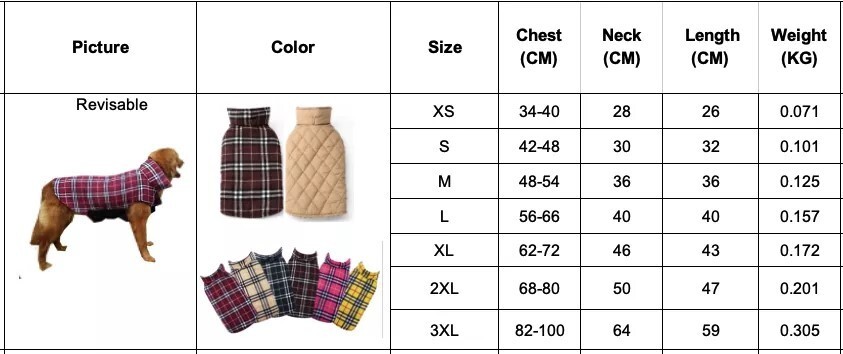 Large-Dog Waterproof/ Windproof Reversible Jacket.  