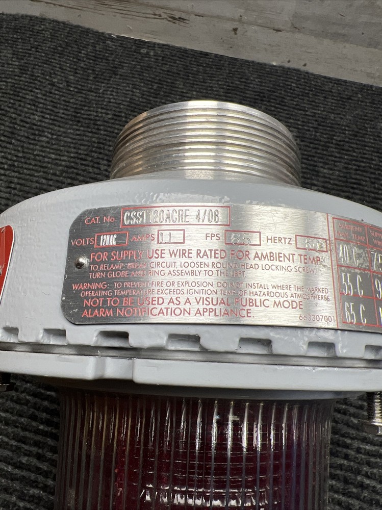 NOS Appleton Code Master Strobe Fixture 120v CSST120ACRE