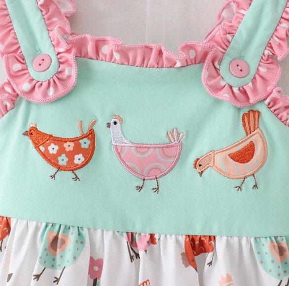 NEW Boutique Chicken Farm Tunic & Shorts Girls Outfit Set Easter