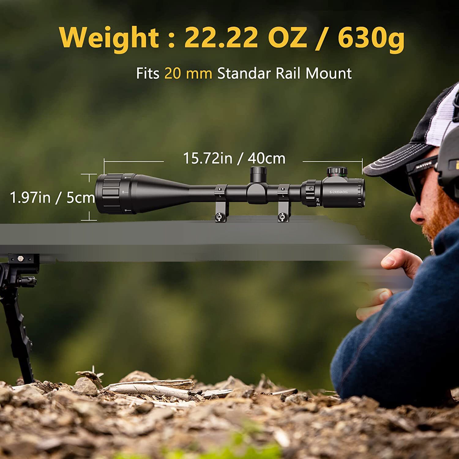 6-24x50 Hunting Rifle Scope Rangefinder Iilluminated Reticle Optics AirGun Scope