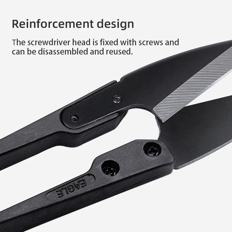 2pcs U‑Shaped Thread Scissors – Black Yarn Snips for Hand‑Sewing & Cutting - NEW