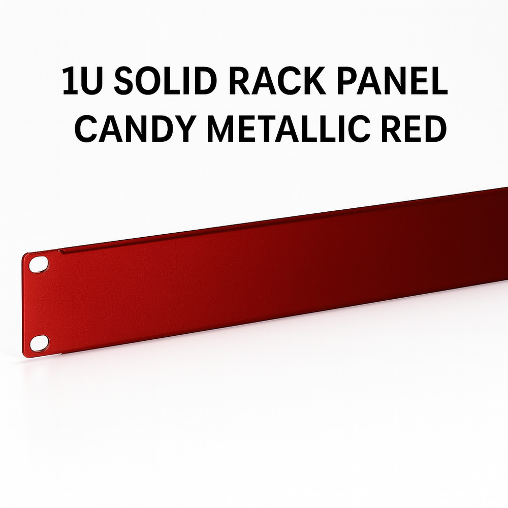 Candy Cherry 1U Rack Panel – 19” Solid Steel Faceplate – Custom Finishes!