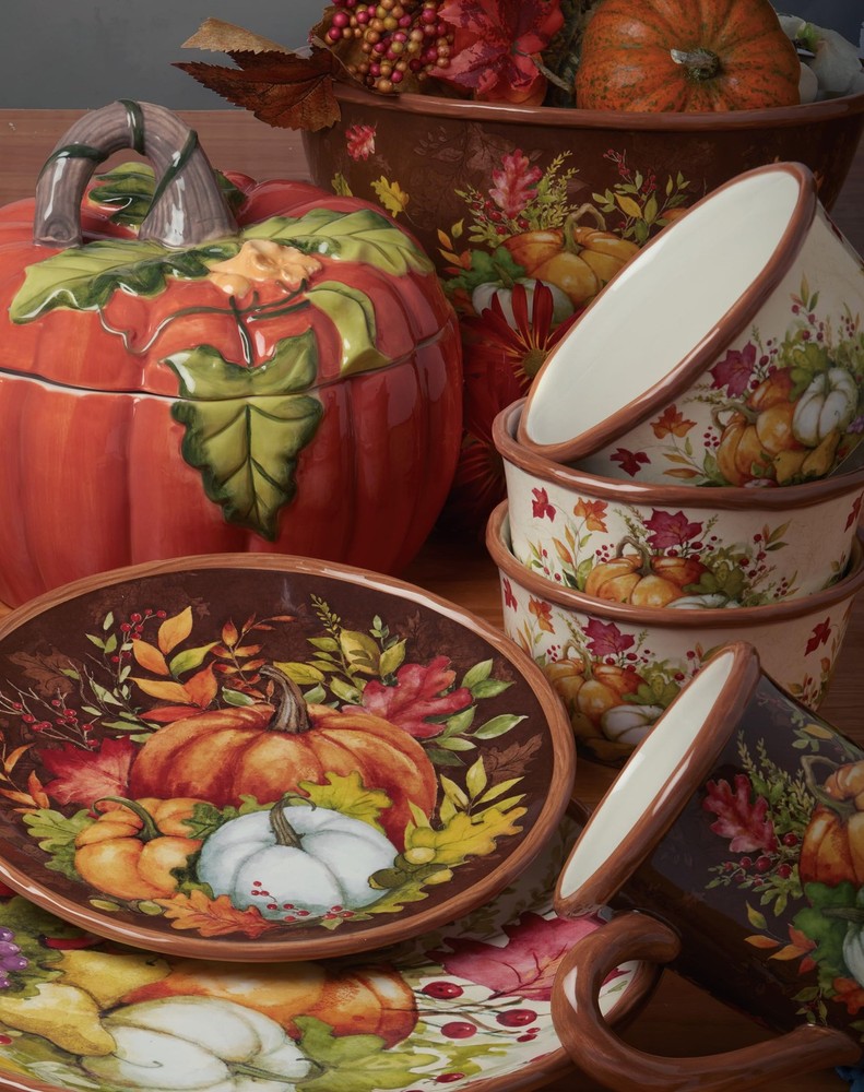 Harvest Blessings Ceramic Rectangular Platter - Ideal for appetizers, desserts,