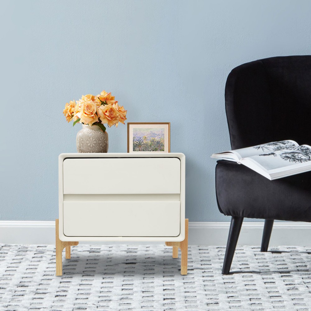 Bedside Table, Storage Bedside Table, Small Bedside Table with 2 Drawers