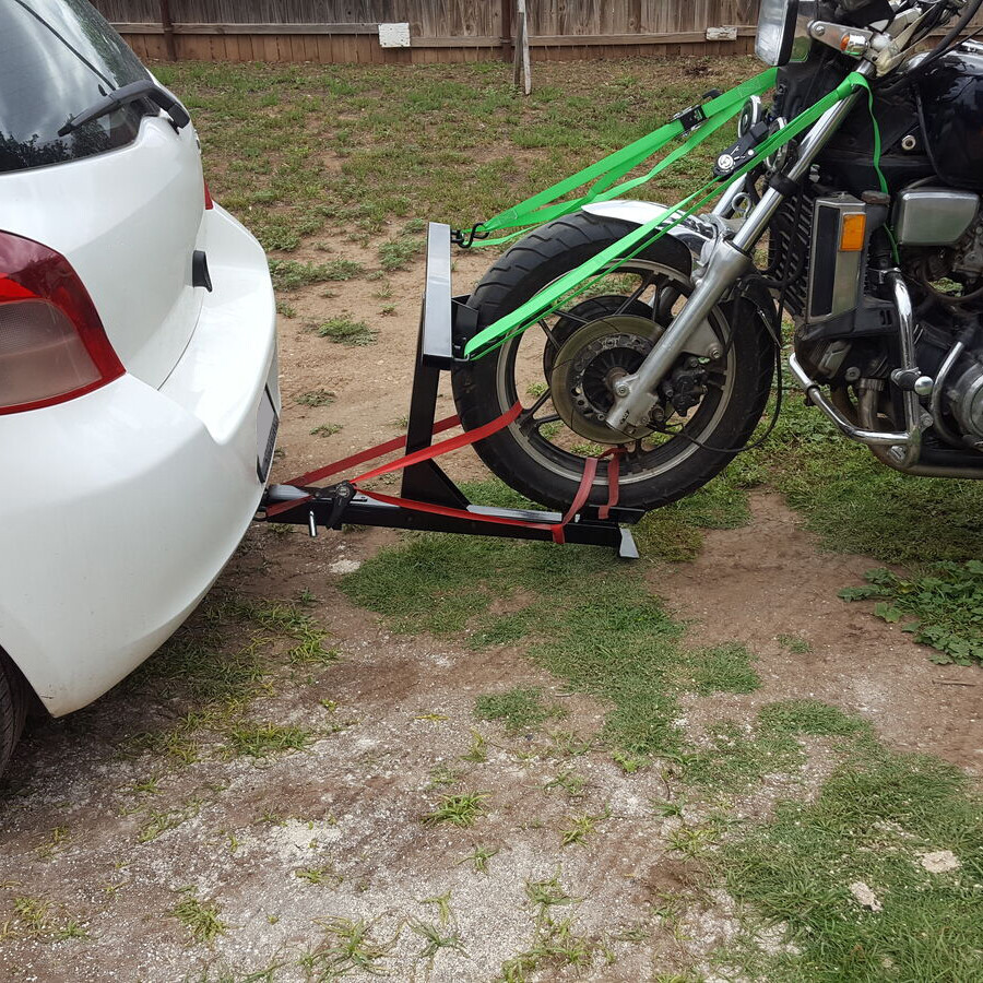 Motorcycle Trailer Carrier Tow Dolly Hauler Hitch Rack with Tie-Down