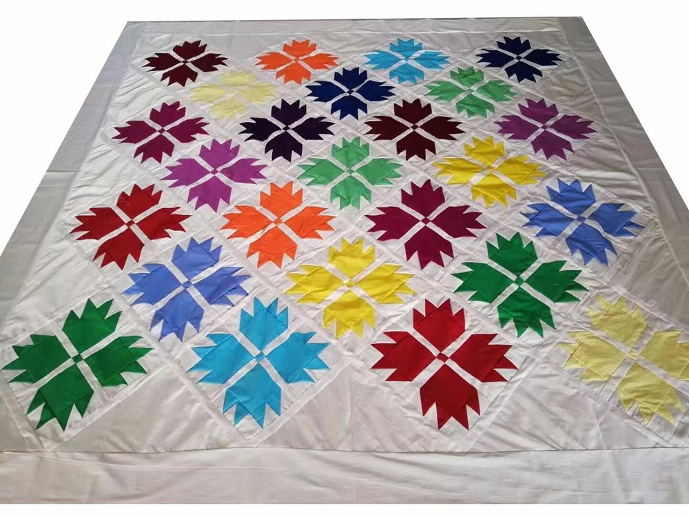 Bear paw  Machine pieced patchwork quilt top#175B