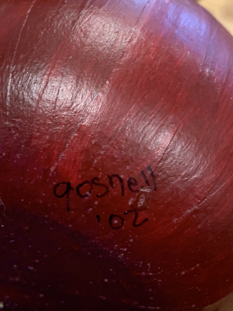 Hand Painted Santa Gourd 8.5” Signed Dated 2002