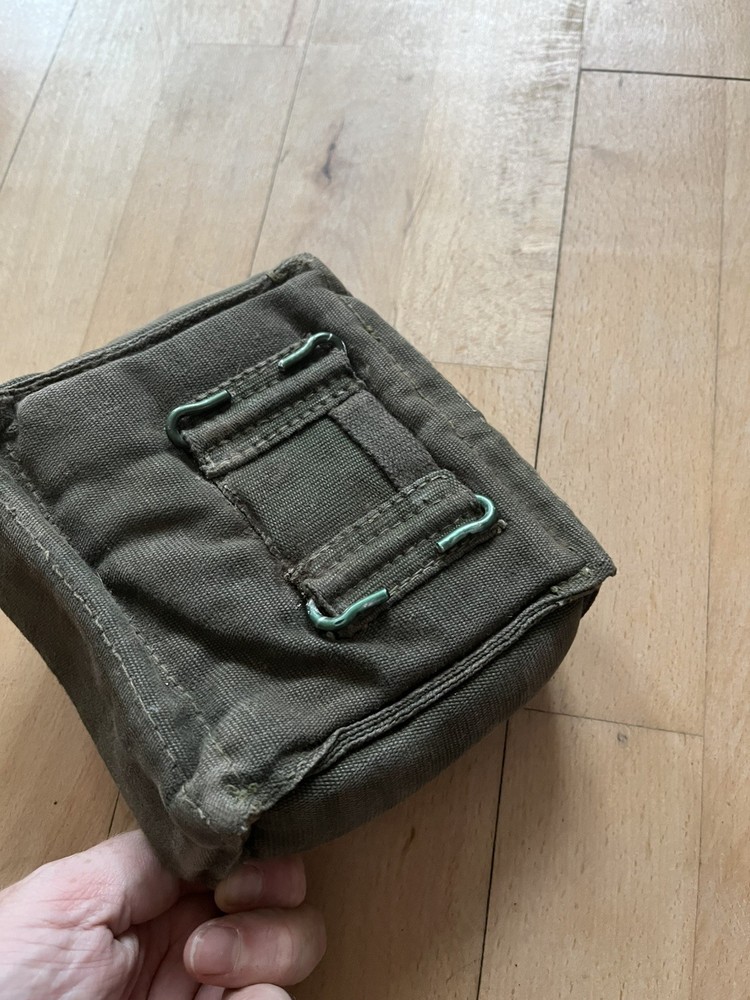 (A2) British Army 58 Pattern Canvas Binocular Carry Case Pouch Green webbing